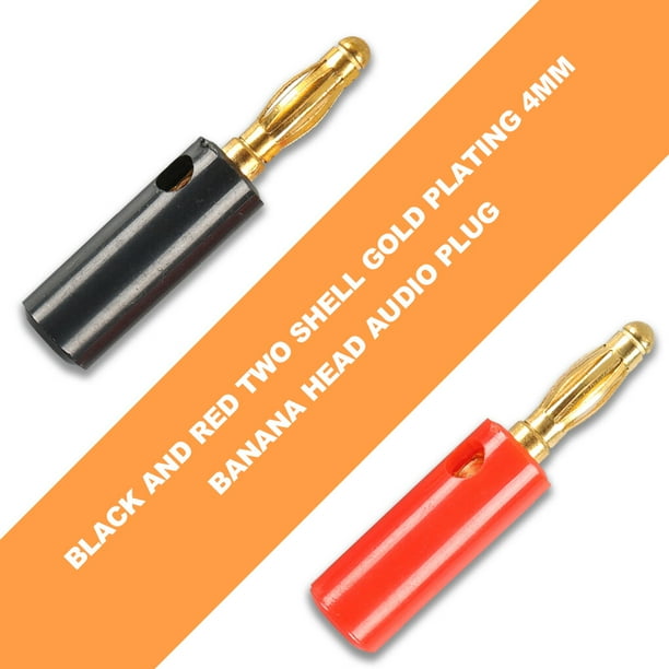 serony Banana Plugs BlackRed Bananas Clips as Speaker Wire Connector