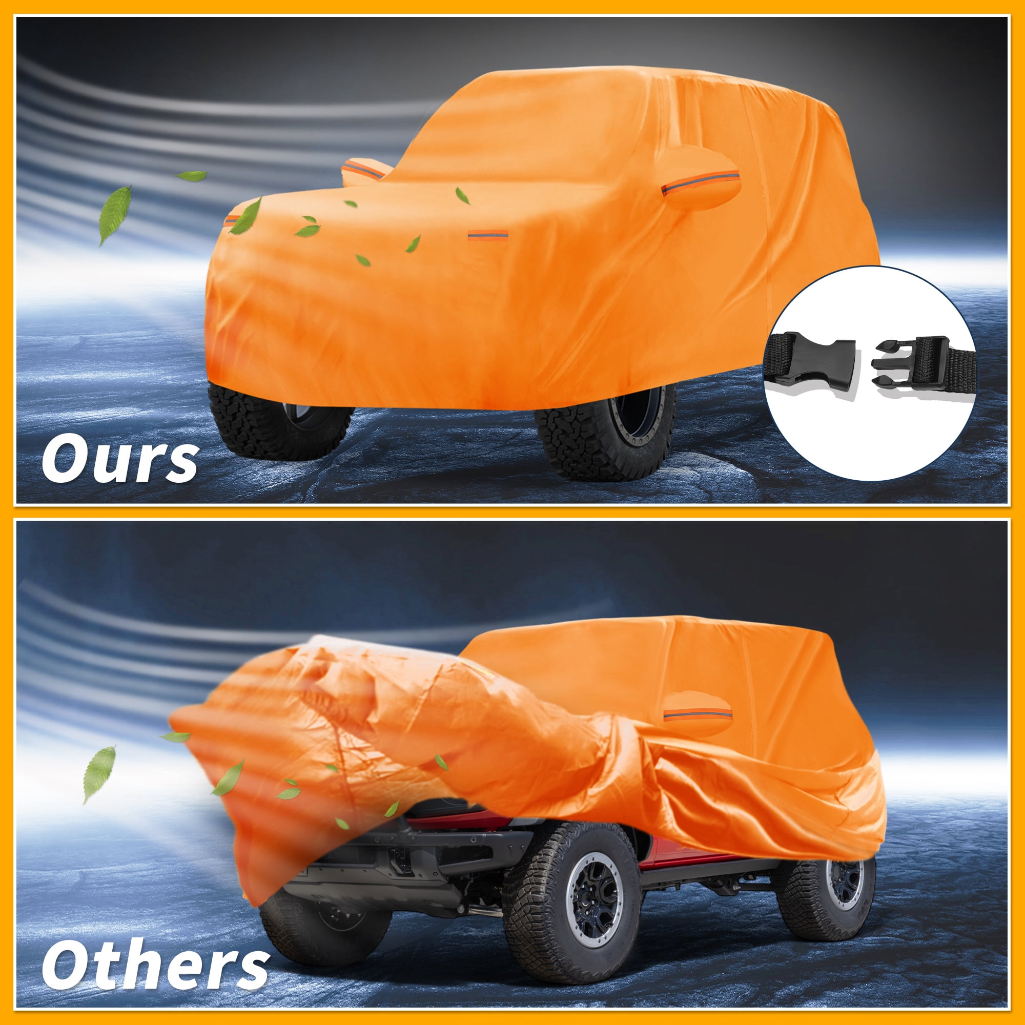 Unique Bargains Car Cover Aluminum Film Left Side Zipper 179.92"x58.27"x66.93"