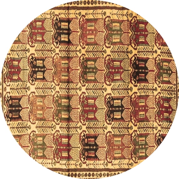 Ahgly Company Indoor Round Persian Brown Traditional Area Rugs, 7' Round