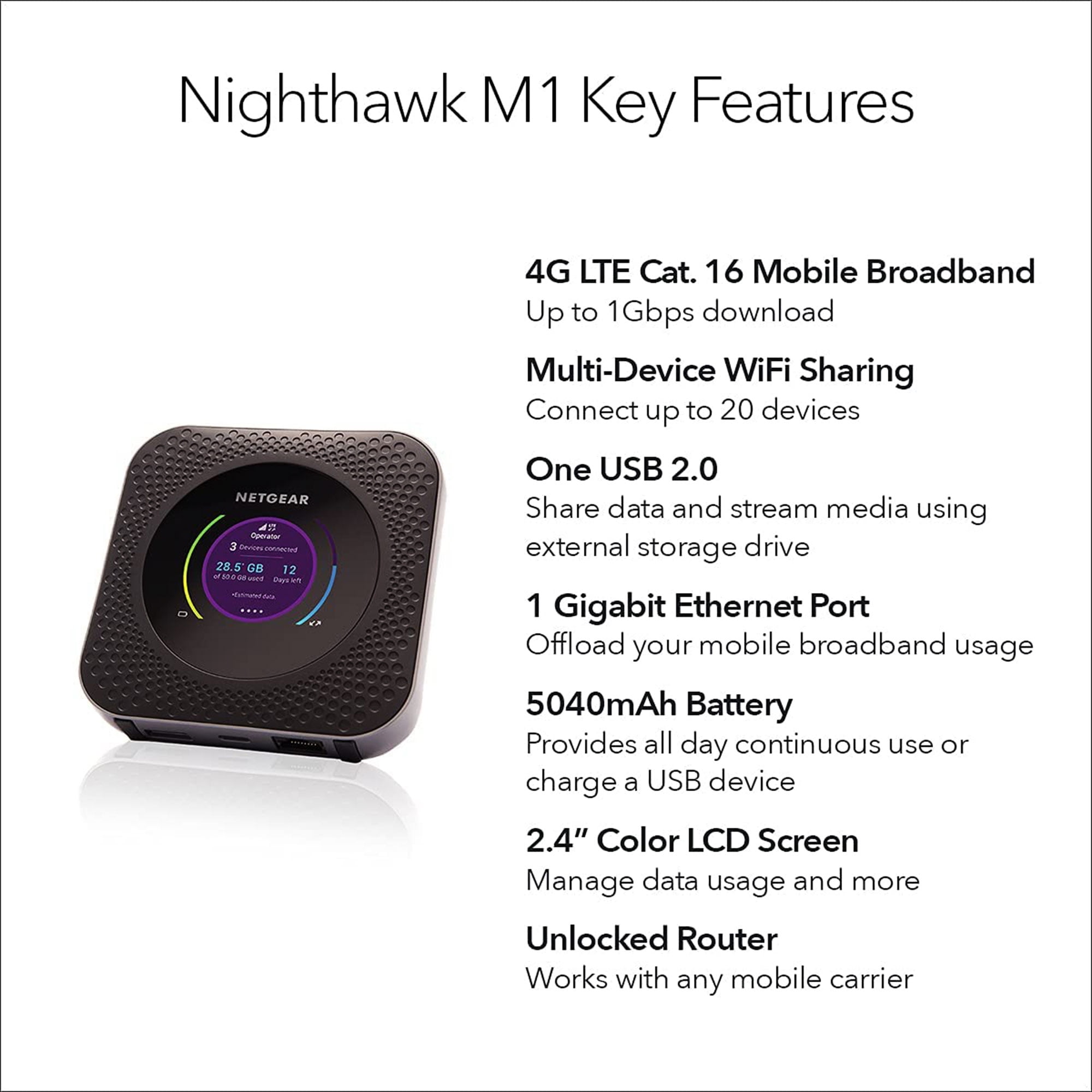  NETGEAR Nighthawk M1 MR1100 GSM/LTE Unlocked (Renewed) :  Electronics
