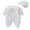 White, variant on 2Pcs Newborn Baby Girl Clothes 3D Flower Romper Jumpsuit Long Sleeve Ruffled Footie Bodysuit Hat Outfit Gifts Set White 0-2 Months