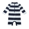 thumbnail image 2 of upandfast Classic Stripe 1 UPF 50+ One-Piece Swimsuit for Toddlers - Zipper & Snap Bottom Sun Protection 9-12 Months, 2 of 7