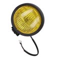 thumbnail image 2 of Horohoroe Faro de motocicleta de 5 pulgadas y 12 V, lente redonda amarilla, carcasa negra, universal para motos retro, 2 of 8