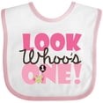 thumbnail image 3 of Inktastic Look Who is One Owl Girls Baby Bib, 3 of 4