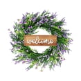 thumbnail image 3 of Corona de lavanda de verano, guirnalda de lavanda para puerta, decoración floral rústica de verano de 50 cm. Púrpura, 3 of 9