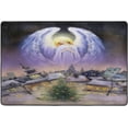 thumbnail image 4 of SKYSONIC Beautiful Angel City Non-Slip Area Rug, Snowy Christmas Night Floor Carpet Comfort Floor Mats Decor for Indoor Front Porch Living Room Bedroom Kitchen, 36"x24", 4 of 5