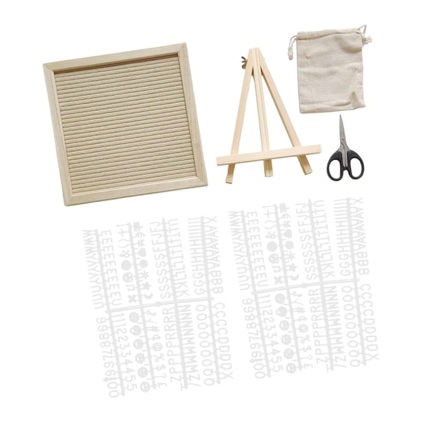 Tablero de letras de fieltro para escritorio, adorno para tablero de anuncios, marco de madera clásico con soporte para Caqui