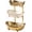 Gold, variant on 3 Tier Fruit Bowl with Metal Stand for Kitchen Counter, Ceramic White Gold Silver, Tiered Fruit Basket for Nuts, Snacks, Bread, Candy Storage (White A)