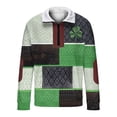 thumbnail image 6 of St Patrick Sweatshirts For Women Half Zip Long Sleeve Lapel Print Pullover Tops Casual Holiday Clothes (XL, Army Green), 6 of 9