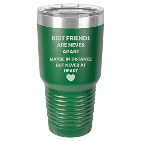 Tumbler Stainless Steel Vacuum Insulated Travel Mug Best Friends Long Distance Love (Green, 30