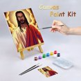 thumbnail image 2 of VOCHIC Pre Drawn Paint Canvas Kit for Painting for Adults, DIY Adult Sip and Paint Party Favor,Black Jesus Christ Painting Artwork 8x10 Canvas, 8 Acrylic Colors,3 Brushes,1 Pallet Paint Kit, 2 of 5