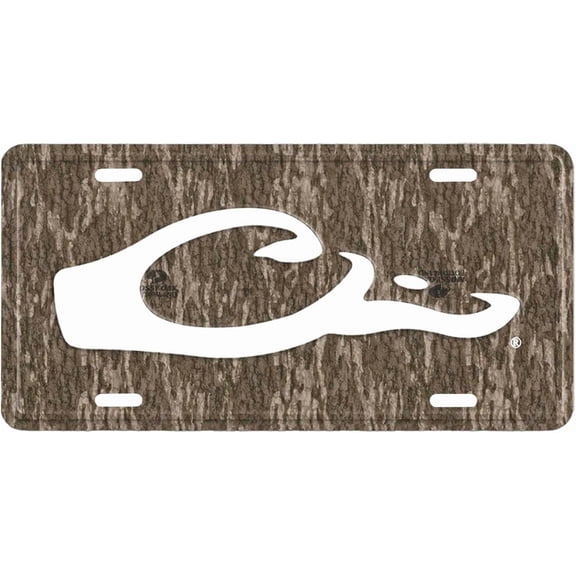 DRAKE WATERFOWL Drake Head Logo DW80122 Durable Easy to Mount One Size Aluminum License Plate - Hunting Vehicle Accessories, Bottomland