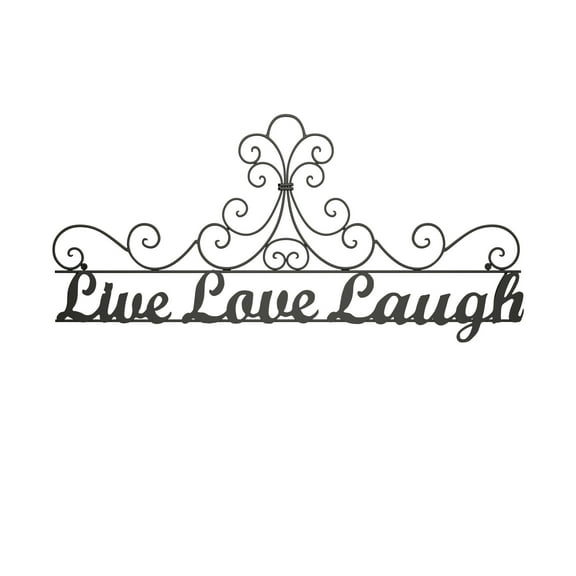 Lavish Home Live Love Laugh Wall Sign, Black