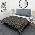 thumbnail image 3 of Designart 'Gold Retro 80s' Mid-Century Modern Duvet Cover Set, 3 of 4