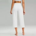 thumbnail image 5 of JULMCOMO Womens Capris for Summer High Waist Workout Yoga Capris with Pockets Tummy Control Leggings Straight Leg Crop Pants White S, 5 of 7