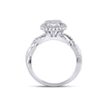 thumbnail image 4 of FB Jewels 10kt White Gold Womens Round Diamond Cluster Bridal Wedding Engagement Ring 3/4 Cttw, 4 of 4
