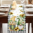 thumbnail image 3 of Table Runners 72 Inches Long Dress Scarves, Sunflower Gnomes Farmhouse Kitchen Table Runner, Coffee Tablerunners, Spring Farmhouse Country Daisy Leaf Plaid 14x72 Inch, 3 of 9
