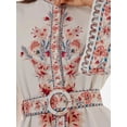 thumbnail image 2 of Printed Long Sleeve Maxi Dress with Belt, 2 of 6