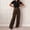 Brown, variant on Delayuji Dressy Pant for Women Straight Leg Suit Pants Flat Front Button Loose Business Casual Work Pants Slacks High Waist Workwear Pants