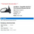 thumbnail image 2 of Left Mirror - Compatible with 2015 - 2018 Chevy Silverado 2500 HD 2016 2017, 2 of 2