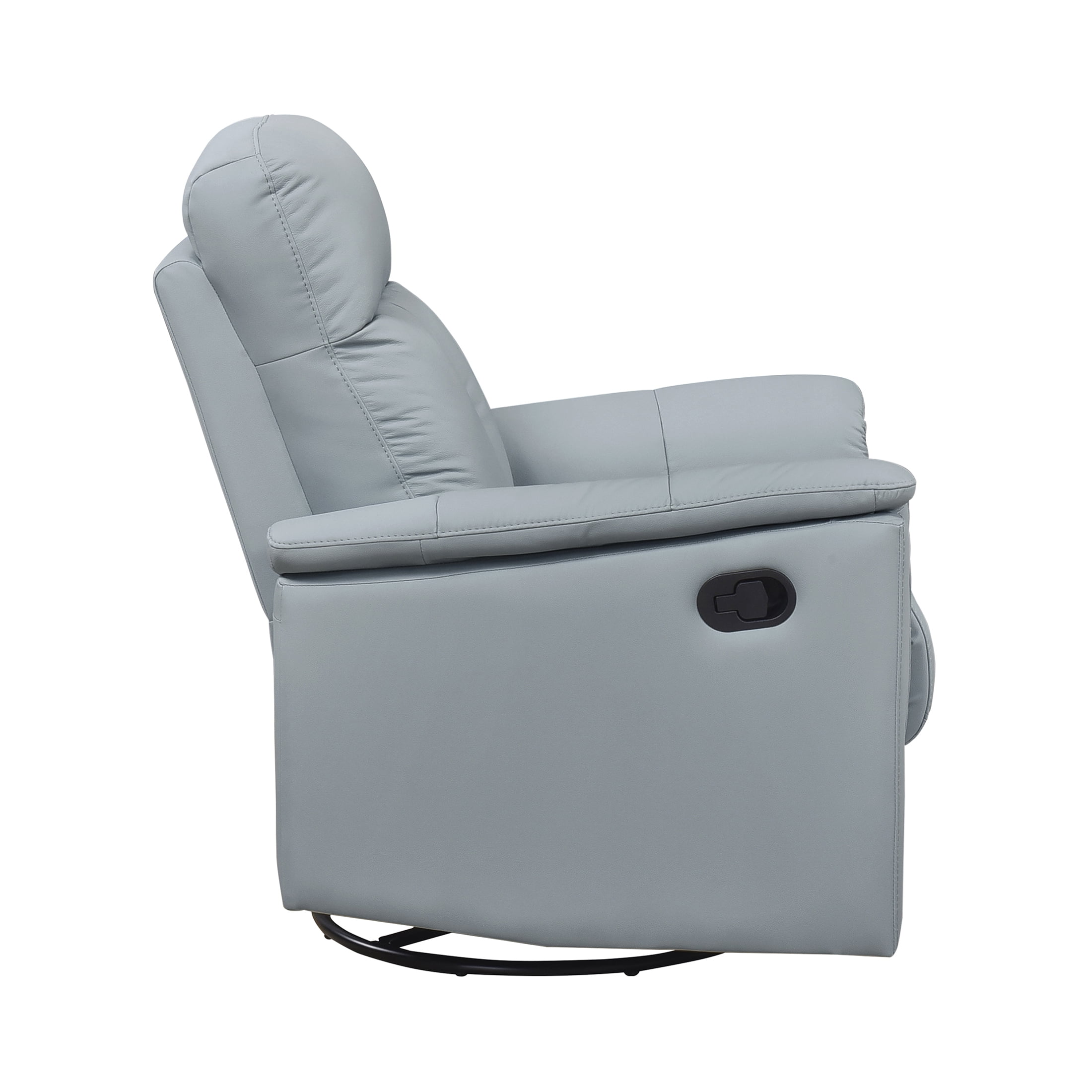 OakvillePark Willowmar Leather Match Swivel Glider Recliner Chair, Blue