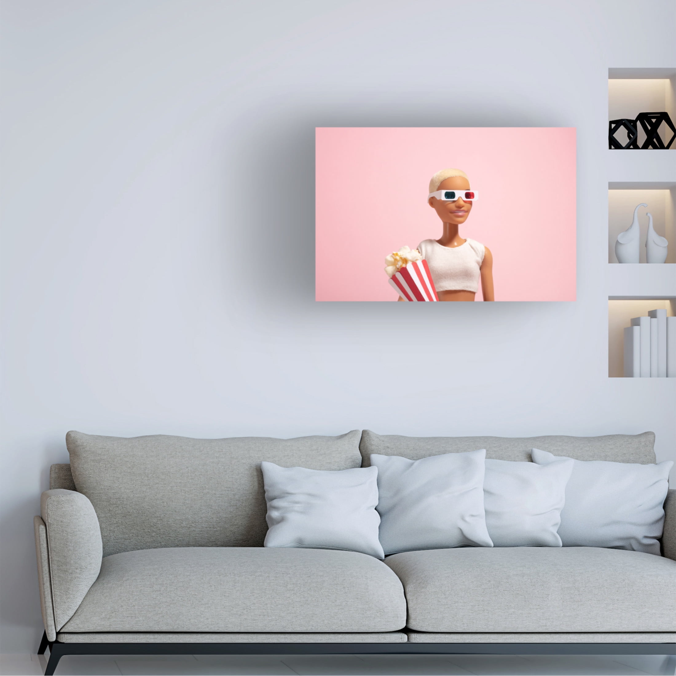 Canvas Wall Art - Julia Ramiro 'Cinema Night' Wall Art for Living Room, Bedroom, or Office Décor by Trademark Fine Art - 19 x 12 Inches