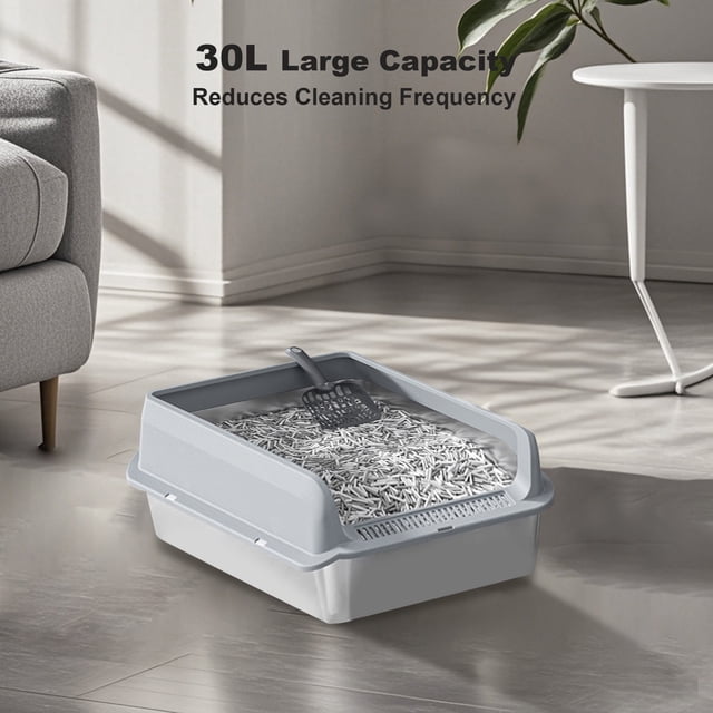 Cherish Cat Litter Box Set - Innovative Design with Anti-Slip Mat & Scoop
