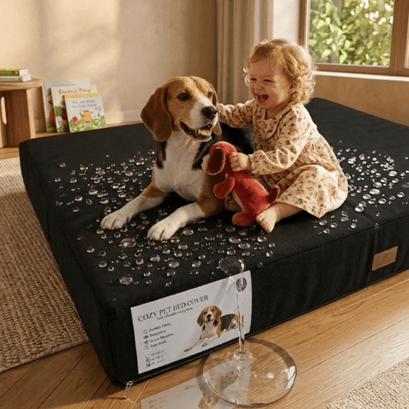 A Adios Water Proof Dog Bed Cover Color Black Extra Large 44x32x4 Inch Washable Soft Durable Anti Slip Pet Bed