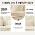 thumbnail image 6 of Mid Century Modern Upholstered Sofa, 103" Sectional Comfy Sofa Couch with Pillows, Deep Seated Sofa with Wood Leg for Living Room, Office, Apartment , 600lb Weight Capacity, Beige, 6 of 9