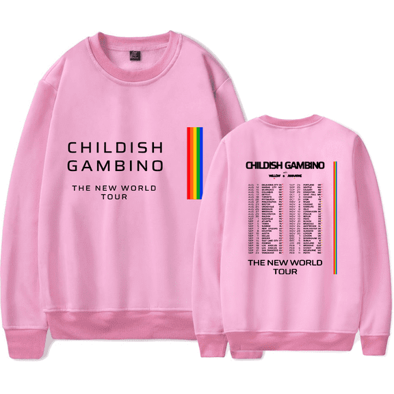 Childish Gambino Merch The New World Tour Sweatshirt Hoodie Long-sleeve Fashion Hip Hop Unisex Men Women Tracksuit Pullover Coat