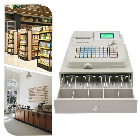 DENEST 48 Keys Electronic Cash Register POS Cash Machine Supermarket LED Display NEW US