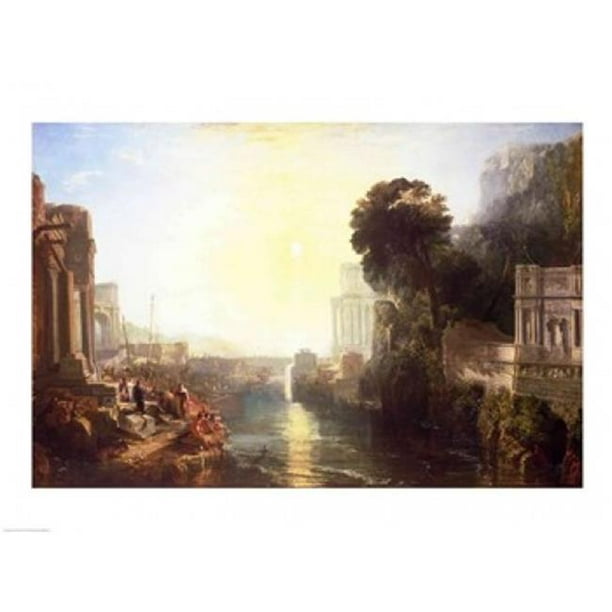 Affiche de la Construction du Carthage Dido de J.M.W. Turner - 24 x 18 Po.