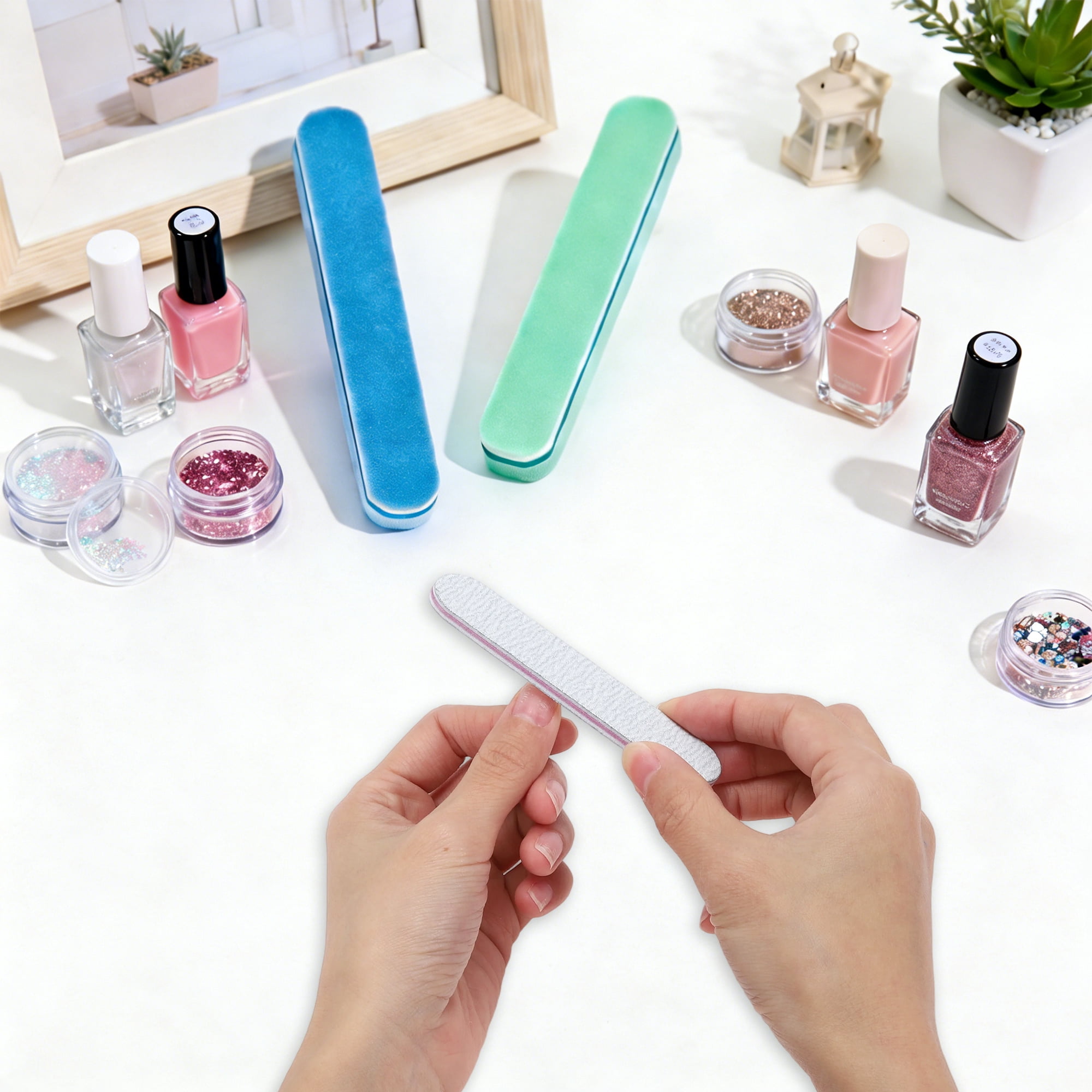 Unique Bargains Convenient Manicure Tools Kit for Nail Care Orange Purple Pink Gray