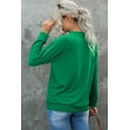 thumbnail image 3 of Women's Green Sequin Christmas Candy Cane Graphic Crewneck Pullover Sweatshirt, (US 20-22)2XL, 3 of 5