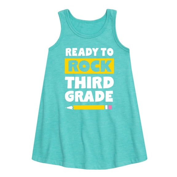 Instant Message - Ready To Rock Third Grade - Toddler and Youth Girls A-line Dress