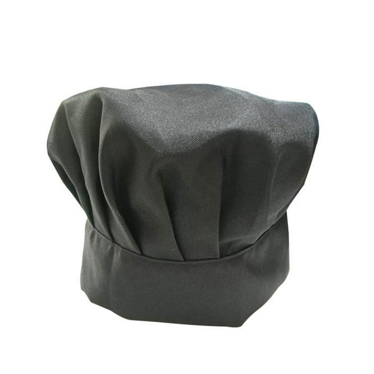 Black Chef Hat Cooking chef Caps Adjustable Men Kitchen Elastic