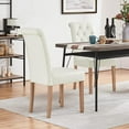 thumbnail image 2 of Dining Chairs Set of 4 Button Tufted Parsons Kitchen Chairs Upholstered Fabric Dining Room Chairs with Solid Wood Legs and Padded Seat for Dining Room, Kitchen, Restaurant, 2 package, Beige, 2 of 19
