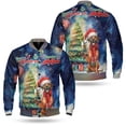 thumbnail image 3 of Merry Christmas and Happy New Year Santa Rhodesian Ridgeback Holiday Xmas Winter All Over Print 3D Baseball Jacket Ridgebacks Dog Lover Gifts Bomber Jacket Softball - 00024, 3 of 6