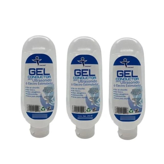 3 Pzs Gel Conductor Para Cavitación Y Ultrasonido 250Ml C/U Zenskki No Tóxico