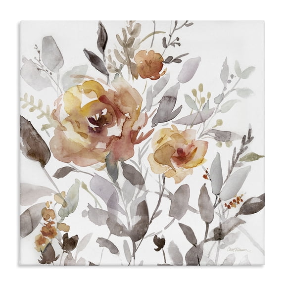 Stupell Industries Contemporary Energetic Florals on White Canvas Art, 17 x 17, by Carol Robinson