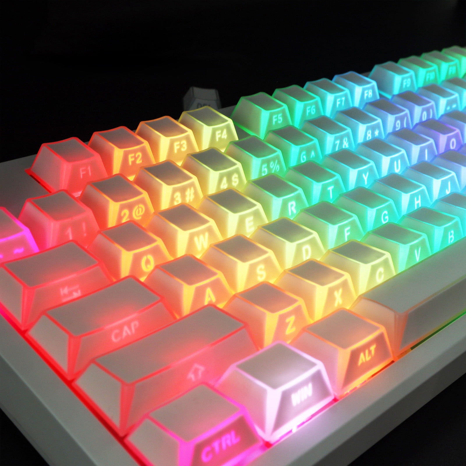 136 Key Mechanical Keyboard Keycaps With Side Printed Characters And 12 Glowing Lines For Optimaled Illuminating