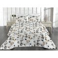 thumbnail image 2 of Ambesonne Vintage Quilted Bedspread Set 3 Pcs, Art Roses Nostalgic Flowers, Twin, Almond Dark Slate Blue, 2 of 4