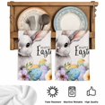 thumbnail image 5 of Happy Easter Kitchen Towels Set of 2, Spring Grey Bunny Colorful Eggs Flower Beige Absorbent Dish Towels for Kitchen, Microfiber Hand Towel, Quick Drying Tea Towel for Cleaning Decorative Dishcloths, 5 of 7