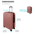 thumbnail image 2 of Maleta Linium Deluxe Mediana 24 Pulgadas Ruedas 360 Candado Rosa, 2 of 9