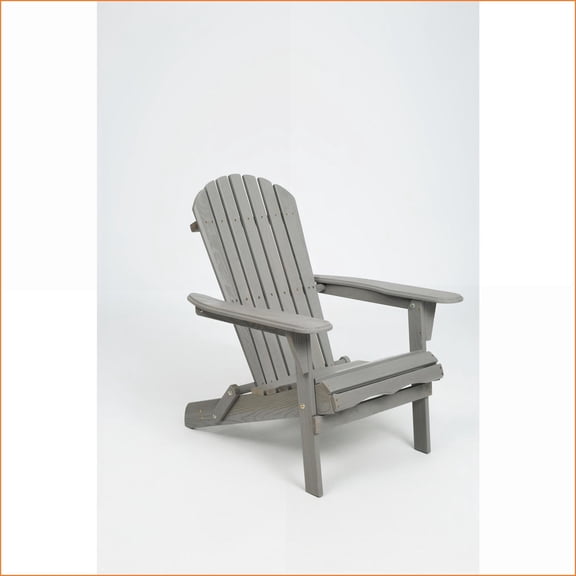 Outdoor Adirondack Chairs Set of 2, Foldable Solid Cedar Wood Slate Gray Lounge Chairs for Patio Backyard | Solid Wood | Slate Gray