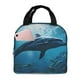 thumbnail image 1 of Easygdp Ocean Dolphin Fish School Bolsa Térmica Premium - Tela Oxford Impermeable, Gran Capacidad, Bolsillo Frontal, Unisex para Trabajo, Escuela, Actividades al Aire Libre y Picnics, 1 of 8
