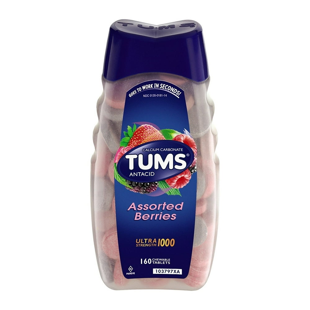 Tums Ultra Strength 1000 ,Antacid Chewable Tablets, Assorted Berries