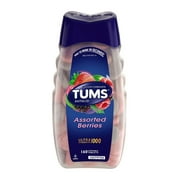 Angle View: Tums Ultra Strength 1000 ,Antacid Chewable Tablets, Assorted Berries, 160-Count Bottle