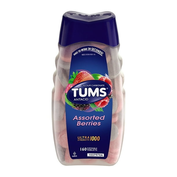 Tums Ultra Strength 1000 ,Antacid Chewable Tablets, Assorted Berries