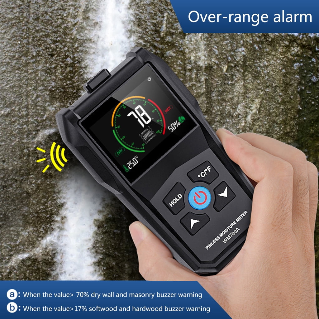 lixuesong Pinless Wood Meters Mold Detector Wall Digital Humidity Tester with Alarm